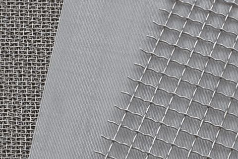 Wire mesh being woven on our own loom